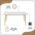 thumbnail image 5 of LeisureMod Zayle Modern Dining Table with 62" Wide Sintered Stone Rectangular Tabletop and Steel Base for Kitchen and Dining Room in White, 5 of 7