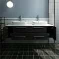 thumbnail image 7 of Fresca Fcb6160-Vsl-D-V Lucera 60" Wall Mounted Double Basin Vanity Set - Brown, 7 of 7