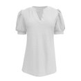 thumbnail image 4 of Tiqkatyck Womens Long Sleeve Shirts, Solid Puff Sleeve T Shirt V Neck Short Sleeve Shirts Casual Every Day Tops Womens Clothes Coats for Women White XXL, 4 of 9