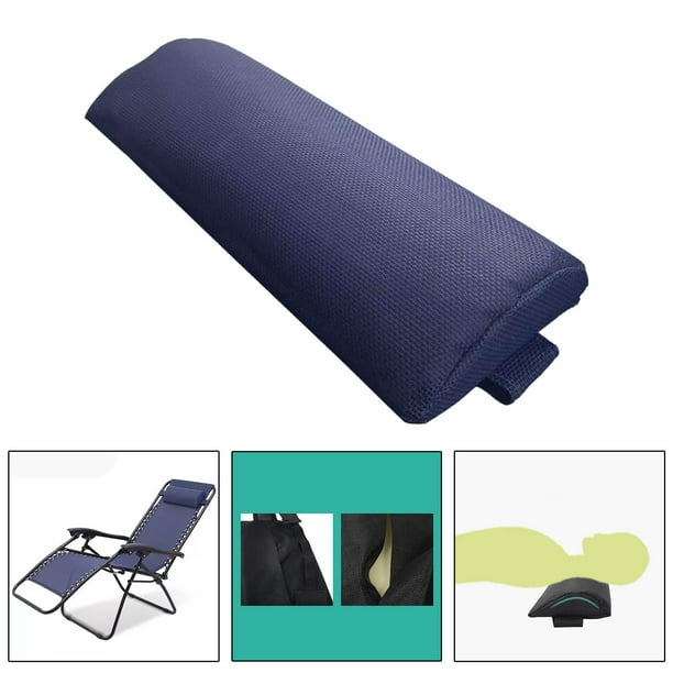 Soft Head Cushion Pillow for Folding Chair Garden Terrace recliner Headrest navy blue