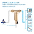 thumbnail image 3 of Hot Water Siphon Backwash Prefilter Purifier System, 40micron Stainless Steel Mesh Copper Cover Whole House Pre-filter, 3 of 6