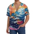 thumbnail image 3 of Haiem Colorful Whimsical Earth Men's Casual Shirts Short Sleeve Button Down Shirts Fashion Textured Summer Beach Shirt-4X-Large, 3 of 7