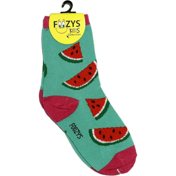 Foozys Girls Watermelon Socks Colorful Fun Cute Crew Socks