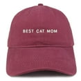 thumbnail image 1 of Trendy Apparel Shop Best Cat Mom Embroidered Soft Cotton Dad Hat, 1 of 2