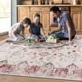 thumbnail image 5 of Jamfeel Area Rugs for Bedroom Floral Printed Ultra-Thin Low Pile Washable Rug for Living Room 5'x8' Light Red, 5 of 6