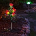 thumbnail image 4 of Red Plastic Solar Simulation Rose Light Garden Stake Outdoor Decor 2Pcs 29.53X7.87 Inch Red, 4 of 7