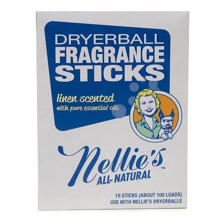 Nellie's All Natural Dryerball Fragrance Sticks, Linen Scented, 10 Ct, 100 Loads