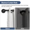 thumbnail image 4 of 1 Inch Industrial Curtain Rod, Curtain Rods for Windows 66 to 120, Pipe Wrap Around Curtain Rod, Indoor/Outdoor Curtain Rod, Room Divider Curtain Rod, Blackout Curtain Rod 72-144 Inch: Black, 4 of 4