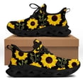 thumbnail image 1 of Zapatos con estampado de girasol amarillo para mujer, zapatillas deportivas de malla ligera, zapatos de plataforma, 1 of 6