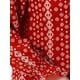 thumbnail image 5 of Blusas impresas casuales de manga larga con cuello en V y lazo de borlas para mujeres de tallas grandes Agnes Orinda 3X rojas, 5 of 6