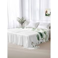 thumbnail image 5 of Watercolor Eucalyptus Queen Size Flat Sheet, Wrinkleproof & Fadeproof Cooling Flat Bed Sheet Only, Sage Green Aesthetic&nbsp;Floral Plant Breathable Soft Bedding Top Sheets 90 x 102 Inches, 5 of 8