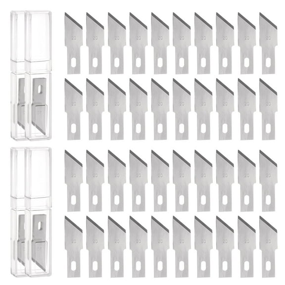 Uxcell Exacto Knife Blades #20 Hobby Knife Blades Precision Exacto Blades Hobby Knife Blade Refills 40 Pack