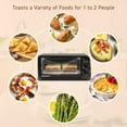 thumbnail image 6 of Small 2 Slice Toaster Oven with Wire Rack, Non-Stick Pan, 650W Even Heating, Timer & Temperature Control for Quick Meals, Black, 6 of 7