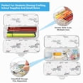 thumbnail image 5 of Plastic Pencil Box Large Capacity Pencil Boxes Clear Boxes with Snap-Tight Lid Stylish Office Supplies Storage Organizer Box Grey Cute Donkeys Pattern, 5 of 7