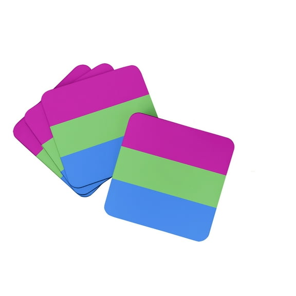 Polisexual Pride Foam Coaster Set of 4