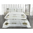 thumbnail image 3 of Ambesonne Arrow Quilted Bedspread Set 3 Pcs, Retro Elements, King Size, Yellow Black, 3 of 5