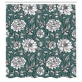 thumbnail image 2 of Ambesonne Aster Shower Curtain, Earth Tones Flower Petals Art, 69"Wx75"L, Forest Green, 2 of 4
