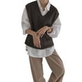 thumbnail image 4 of Sleeveless Knit Sweater Spring Autumn Casual Loose Cable Vest Pullovers, 4 of 5