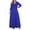 Royal Blue, variant on POSESHE Plus Size Women's Solid 3/4 Sleeve Evening Gown, Flowy V-Neck Maxi Dress