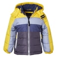 thumbnail image 2 of Sportoli Boys Hooded Colorblock Winter Puffer Jacket Coat - Yellow (Size 5-6), 2 of 3