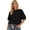 Z01-Black, variant on Women's Oversized Short Sleeve Leopard Prints Sweatshirt Crewneck Puff Sleeve Top Fall Crew Neck, Casual, Basic, Trendy Fashion, Lightweight Tops