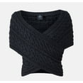 thumbnail image 5 of Aran Crossover Wrap 100% Premium Merino Wool Cable Sweater Made in Ireland, 5 of 6