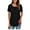 Black, variant on Women's Short Sleeve Tunic Tops Lace Crochet Trim Pleated Tops Shirts of Female m-4x