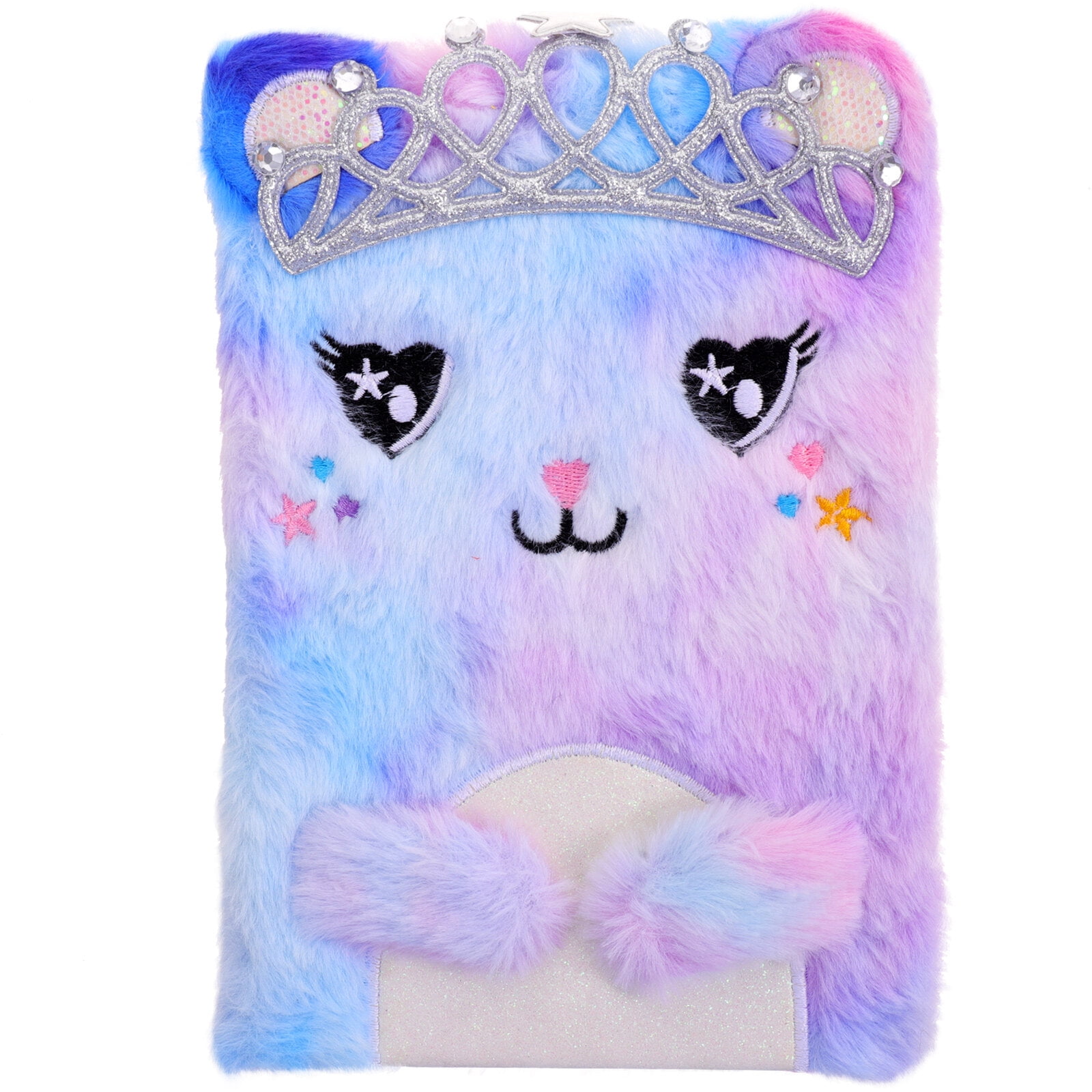 Cute Girl Diary Cartoon Cat Pattern Notebook Plush Diary Notebook For