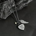 thumbnail image 4 of Huepoe January to December Birthstone Heart Necklace with Angel Wings Bone Ash Storage Red Rhinestone Personalized Gift for Friends And Lovers Daily Wear And Party Jewelry, 4 of 8
