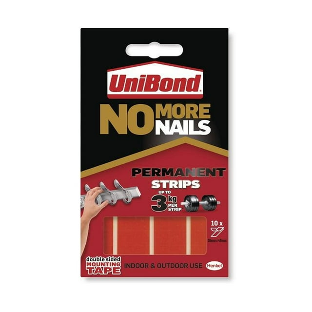 UniBond No More Nails Bandes Permanentes 10 Paquets
