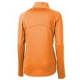 thumbnail image 3 of Women's Cutter & Buck Orange Detroit Tigers  DryTec Adapt Eco Knit Stretch Recycled Raglan Half-Zip Top, 3 of 3