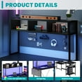 thumbnail image 5 of EDX 67'' L Shaped Computer Desk with LED Light, Shelf & Storage Bag & Keyboard Tray Corner Desk, Black, 5 of 6