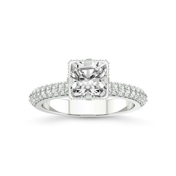 2 Carat IGI Certified Cushion Shape Lab Grown Diamond Engagement Ring | 14K White Gold | Eloa Secret Halo Lab Diamond Ring | FG-VS1-VS2 Quality Friendly Diamonds