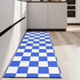 thumbnail image 4 of Blue and White Checkered Pattern Kitchen Rug Mat,Kitchen Runner Rugs Non Skid Washable,Decorative Kitchen Floor Mats for Kitchen,Sink,Laundry,17"X47", 4 of 5