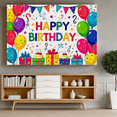 thumbnail image 6 of Colorful Birthday Theme Backdrop Banner with Balloons Gifts and Stars Party Supplies for Birthday Party Photography Props Decorations Happy Birthday Celebration, 6 of 7