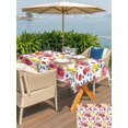 thumbnail image 5 of Outdoor Tablecloth with Umbrella Hole for Patio/Picnic/Party/Camping, Summer Fruits Waterproof Table Cloth Rectangle Table Cover Washable, Grapefruit Peach Lemon Strawberry (54"x 80"), 5 of 9