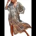 thumbnail image 2 of Vestido Caftán con Estampado Animal para Mujer, Talla Grande, para Playa, Verano 2025 Estampado de Serpiente Talla Única, 2 of 8