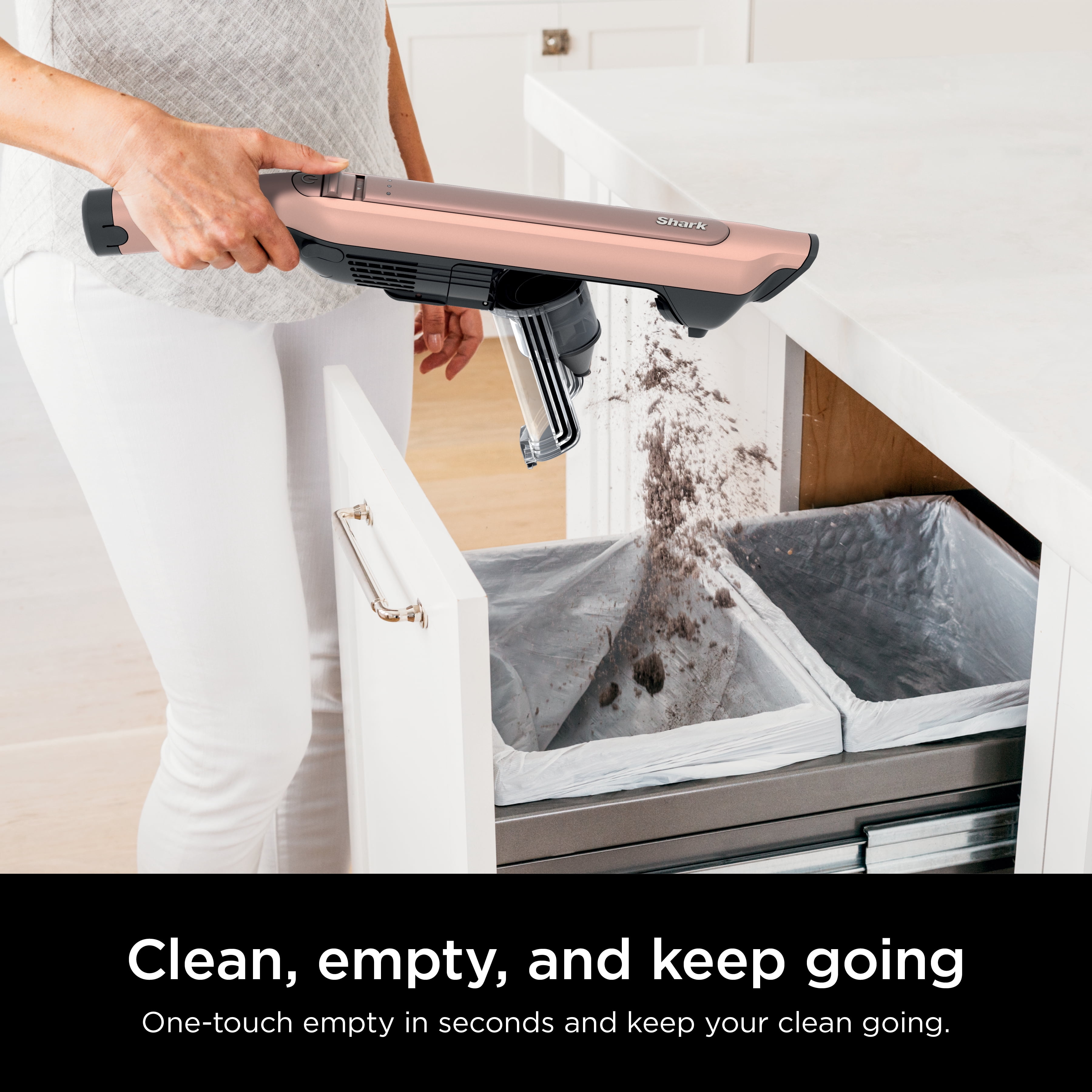 Shark WANDVAC Pet Cordless Stick Vacuum, PowerFins, Charging Base, Detachable Handvac,16.5 Mins Run Time, WS642RG Rose Gold