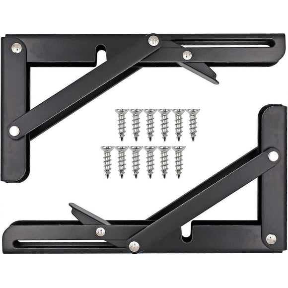Folding Bracket Shelf, Folding Wall Shelf, Folding Bracket Heavy Duty Brackets and Shelf Cleats Used For Workbench, Shelf, 8 Inch (2 pcs)