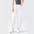 thumbnail image 4 of BXSRUTA Girls Athletic Jogger Pants Lightweight Elastic Waist Quick Dry for Daily Wear, 4 of 7