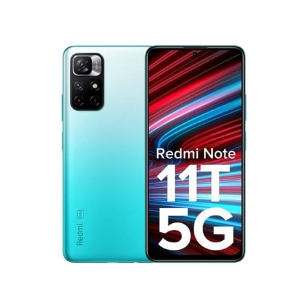 Xiaomi Redmi Note 11T 5G Dual-SIM 128GB ROM + 8GB RAM (Only GSM | No CDMA) Factory Unlocked 5G Smartphone (Aquamarine Blue) - International Version