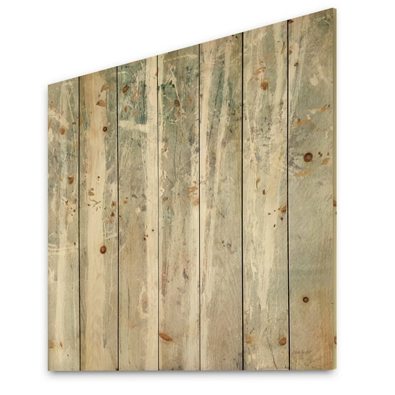Designart 'Abstract A Woodland Walk into the Forest V' Modern Farmhouse Print on Natural Pine Wood