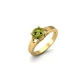 thumbnail image 2 of Bague Solitaire Ronde en Argent Sterling 925 Vermeil Or 6mm pour Femmes, 2 of 3