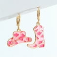thumbnail image 2 of CILENON Hoops Enamel Western Cowboy Boots Earrings Cowboy Pendant Earrings (Pink,One Size), 2 of 5