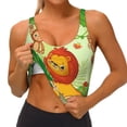 thumbnail image 2 of JUNZAN African Animals in the Jungle Print Women's Workout Tank Tops - U Back Fitness Top with Built-In Shelf Bra, Perfect for Yoga and Gym-Large, 2 of 8