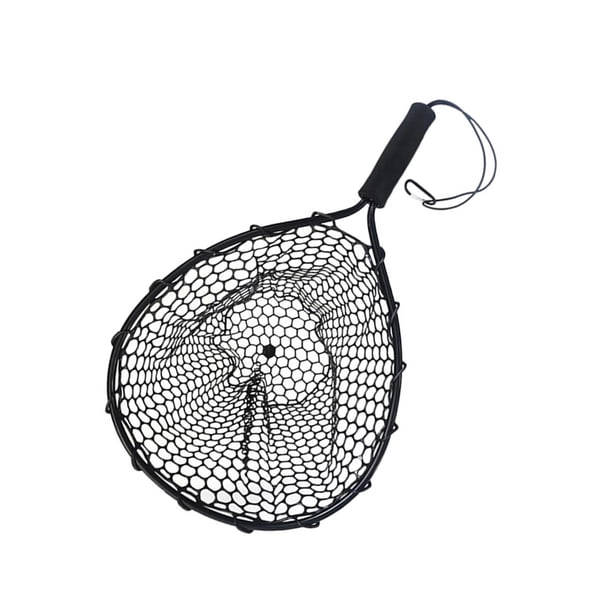 Red de pesca herramienta de captura de pesca portátil para regalo del día Saltwat al aire libre Negro