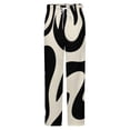 thumbnail image 5 of Abstract Black White Swirls Design Winter Female Pants Flannel High Waist Women Pants Lady Warm Straight Leg Plush Trousers, 5 of 7