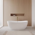 thumbnail image 2 of Rebecca 60 Inch Freestanding Bathtub in White with Polished Chrome Trim and Floor Mounted Faucet in Brushed Gold, 2 of 7