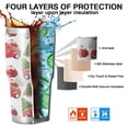 thumbnail image 7 of 30oz Red Christmas Car Pattern Tumblers Stainless Steel Tumbler with Lid and Straw,Vacuum Insulated Double Wall Travel Tumbler Cups Mug with Cleaning Brush for Coffee,Tea, 7 of 7