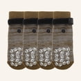 thumbnail image 5 of Unique Bargains 4 Pcs Non-Slip Dog Socks with Adjustable Tapes Brown S, 5 of 7
